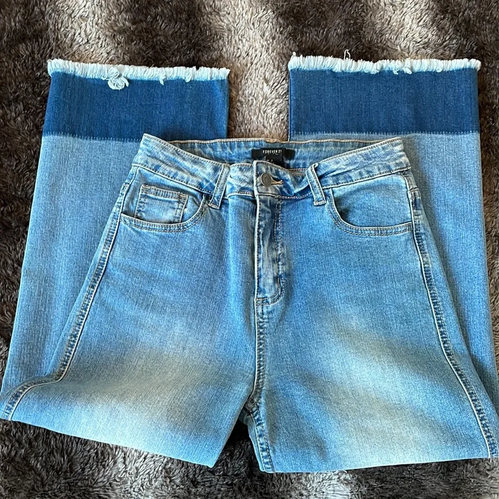 Blue dip dye denim hem jeans Size Small